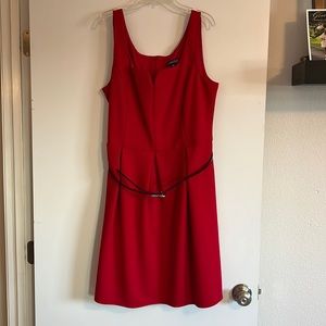 Red dress with belt